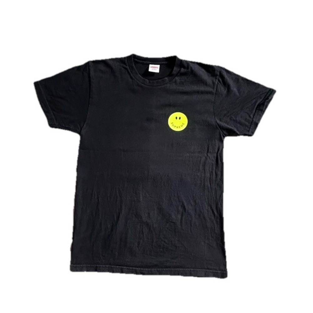 SUPREME WHATEVER TEE SHIRT SMILEY FACE BLACK MEDIUM